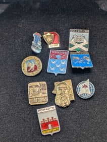 10 Older Soviet Soviet Badge-Pins