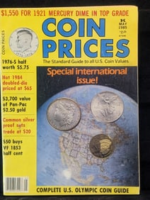 1985 US Coin Price Magazine, Great Condition with Great Ad's & Articles