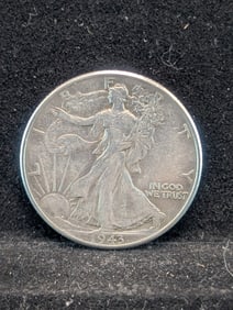 1943 Walking Liberty 50c. 90% Silver. WWII Era