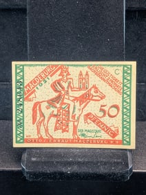 1921 German 50 Pf Currency, Crisp-UNC, 104 Years Old!