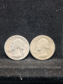 1944 & 1945 Washington Quarters. 90% Silver. WWII Era