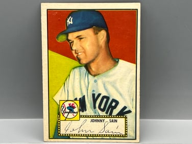 1952 Topps Johnny Sain Corrected Red Back #49