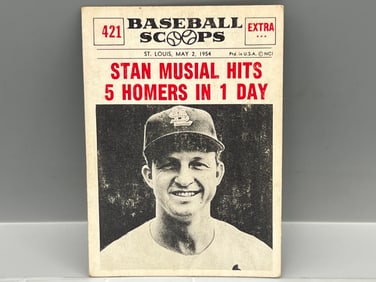 1961 Nu-Card Scoops #421 - Stan Musial Hits 5 Homers