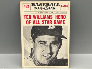 1961 Nu-Card Scoops #452 - Ted Williams Hero Of All Star Game