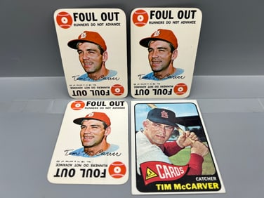 Lot of (4) Tim McCarver - (1) 1965T #294 & (3) 1968T Game #18
