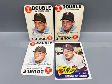 Lot of (4) Harmon Killebrew - HOF - (1) 1965T #400 (Creased) & (3) 1968T Game #5