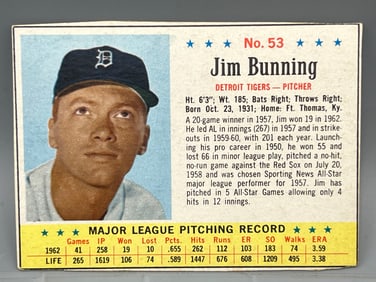1963 Post Cereal Jim Bunning SP #53