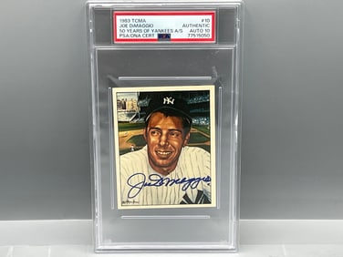 1983 TCMA Joe DiMaggio #10 Autographed PSA Authentic W/ 10 Autograph Grade - Tough Card - POP 6