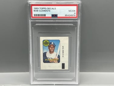 1969 Topps Decals Roberto Clemente - HOF - PSA 4