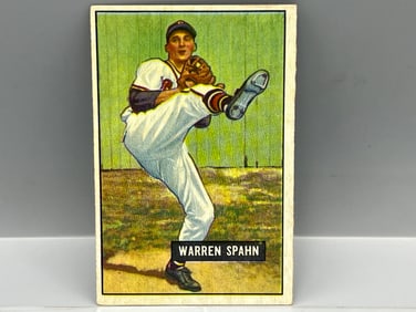 1951 Bowman #134 Warren Spahn - HOF - Braves
