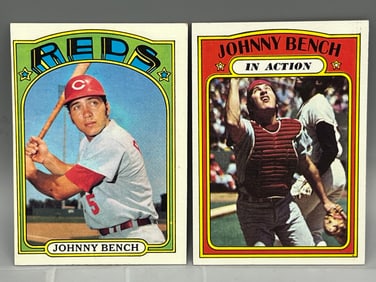 1972 Topps Johnny Bench #433 & In Action #434