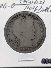 1906-O Barber Half Dollar - 90% Silver