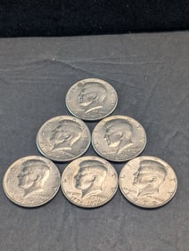 1971D, 1972D, 1973D, 1974P, 1976P, 1979P Kennedy Half Dollars