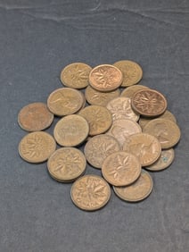 (25) Assorted Date Canada One Cents