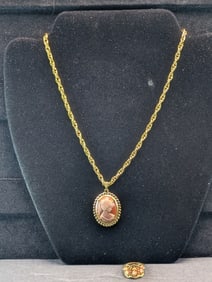 Vintage 10" Cameo Necklace & Matching Cameo Ring