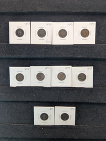 Lot Of Ten Early Indian Head Cents