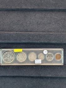 1957 Canada Year Set. Full Water Lines on $1 Coin. 80% Silver