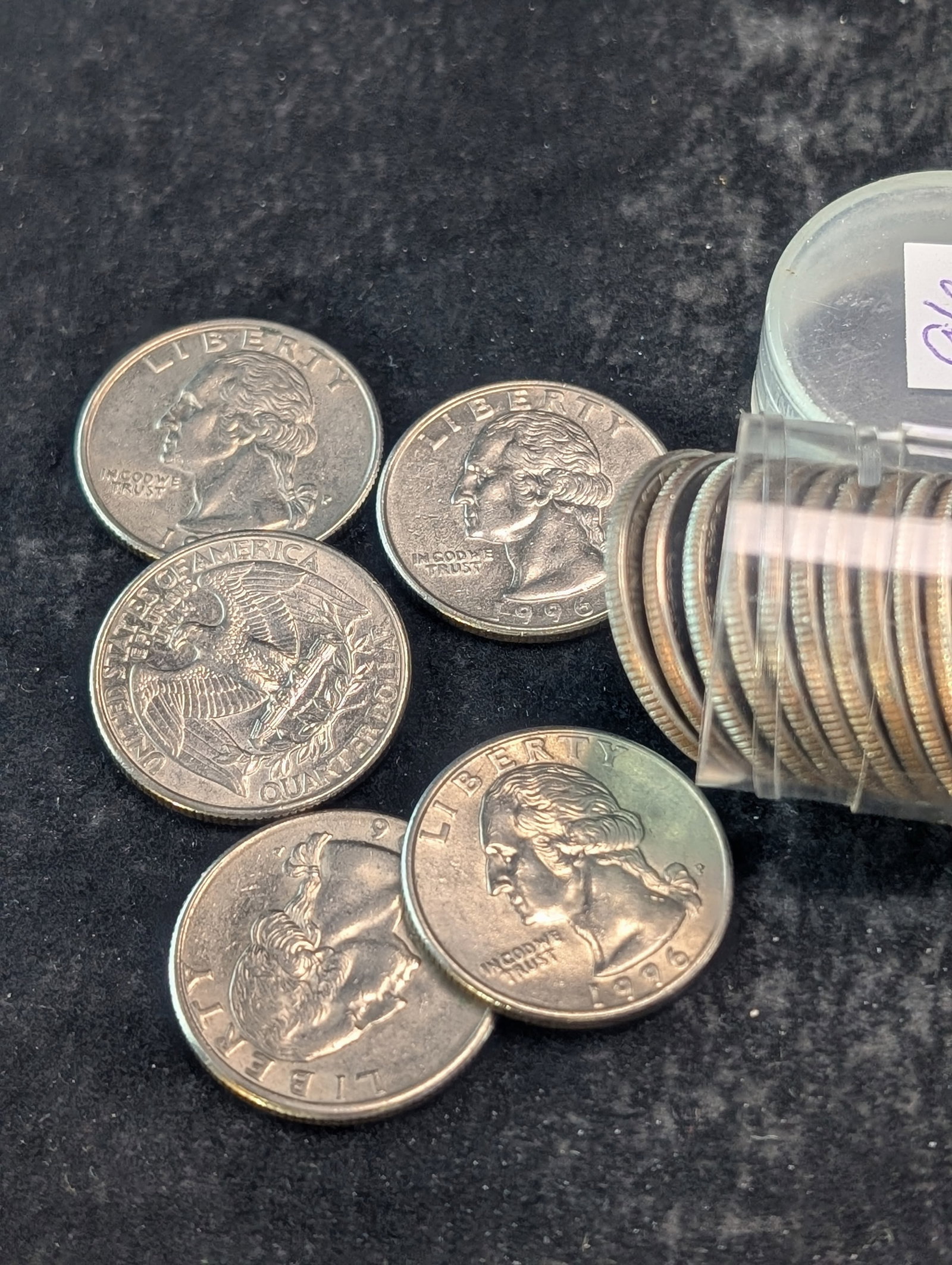$10 Tube of 1996-P Washington Quarters: $10 Tube of 1996-P Washington Quarters