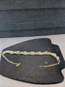 18" New Vintage Necklace With Fake Diamonds. Missing 2 Gemstones.