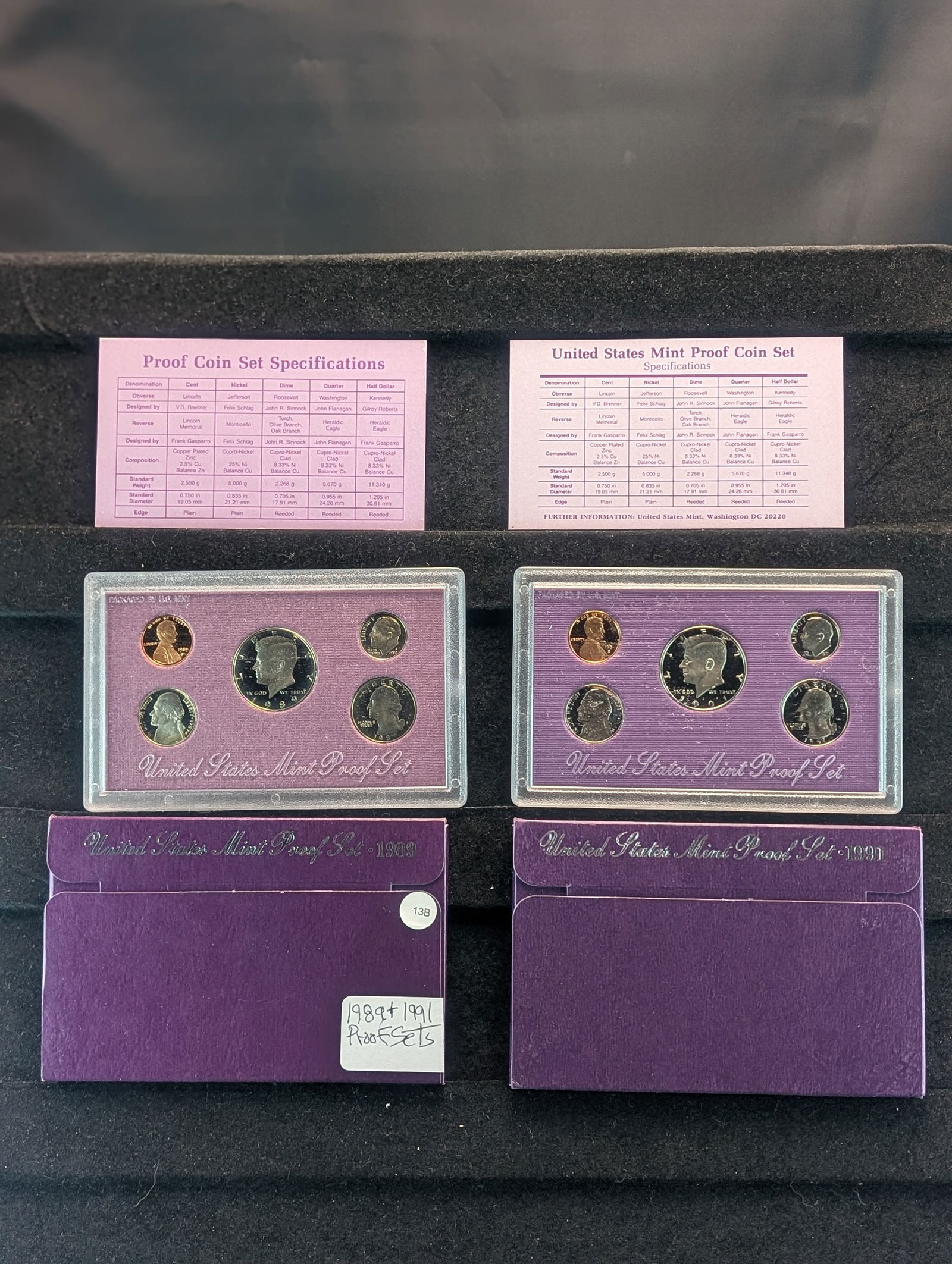 1989-S & 1991-S U.S. Mint Proof Sets In OGP w/COAs (1 of 7)
