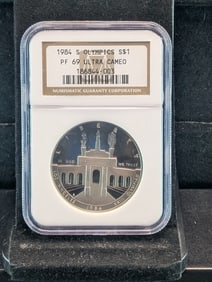 1984-S Los Angeles Olympics Proof Silver Dollar NGC PF69 Ultra Cameo