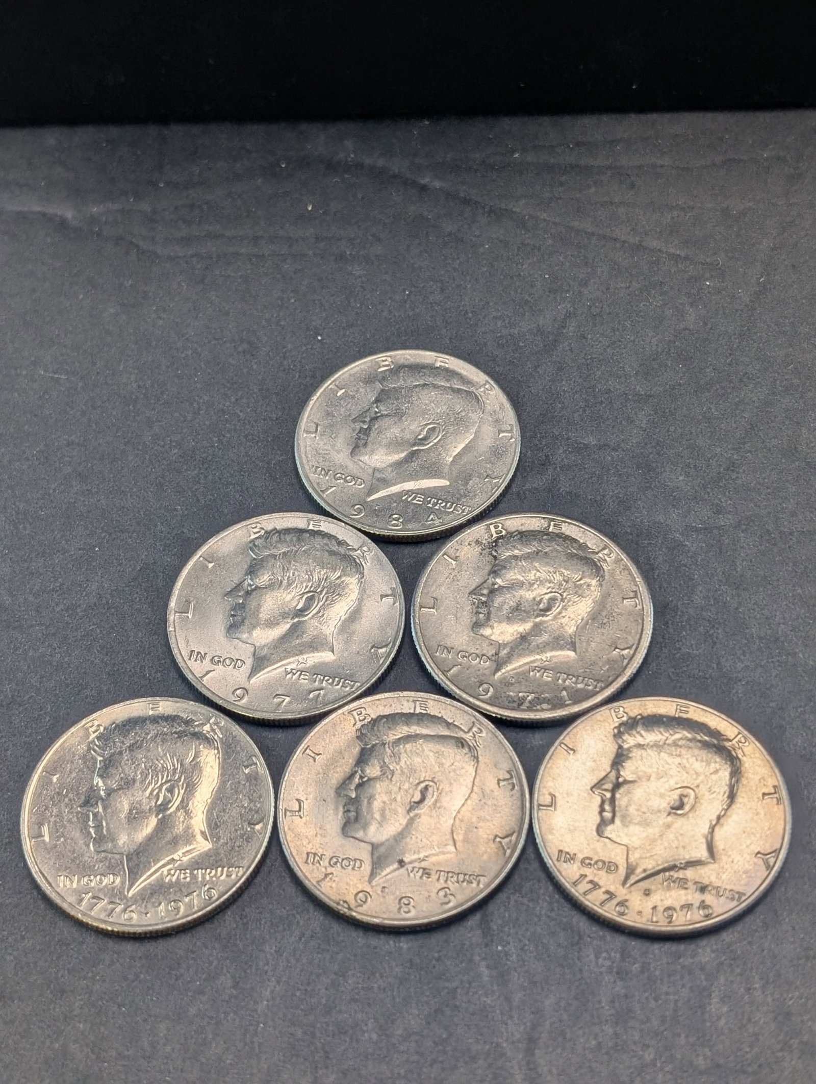 1971-D, 1976 P&D, 1977-P, 1983-P, & 1984-P Kennedy Half Dollars: 1971-D, 1976 P&D, 1977-P, 1983-P, & 1984-P Kennedy Half Dollars