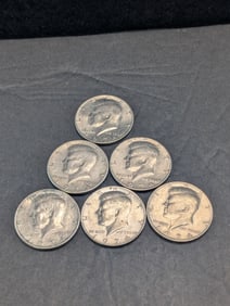 (1) 1973-D & (5) 1974-P Kennedy Half Dollars