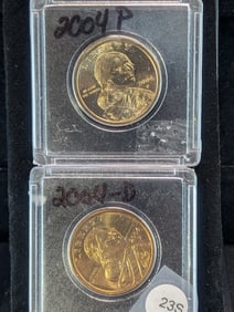 2004P,D UNC Sacagawea Golden Dollars