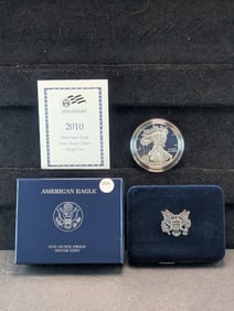 2010-W Proof American Silver Eagle. OGP/COA. One Troy Ounce .999 Fine Silver $1
