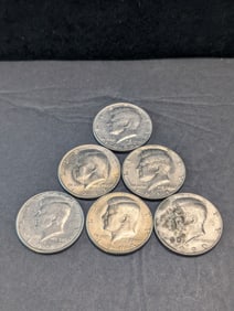 1980-P, 1981-D, 1982-P, 1983-P, 1984-P, & 1989-P Kennedy Half Dollars