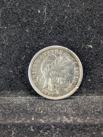 1907 Barber Dime - 90% Silver