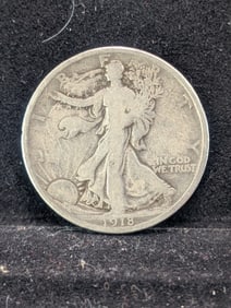 1918-D SEMI KEY Walking Liberty 50c. 90% Silver
