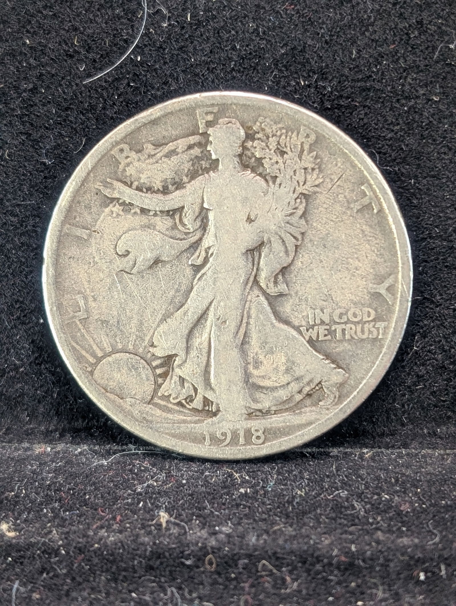 1918-D SEMI KEY Walking Liberty 50c. 90% Silver (1 of 2)