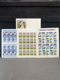 Sheet Of Baseball Sluggers 2006 39 Cent Stamps, Sheet Of The History Of Hockey 2017 Forever ...