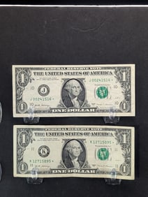 (2) 2017 U.S. Federal Reserve Star Notes, One With Lower S.N. & Alignment Errors