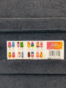 Sheet Of Scratch & Sniff Frozen Treats 2018 Forever Stamps, Face Value $14.60.