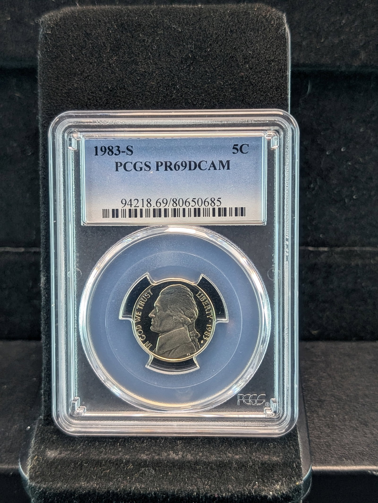 1983-S Jefferson Nickel PCGS PR69 DCAM: 1983-S Jefferson Nickel PCGS PR69 DCAM