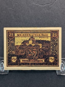 1921 German 25P Currency, Crisp-UNC (Notgeld), 104 Years Old!