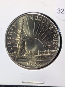 1986-D Liberty Commemorative Half Dollar, Light Toning