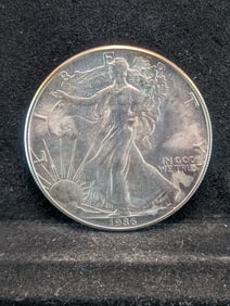 1986 Brilliant Uncirculated Key Date .999 Pure Silver American Eagle.