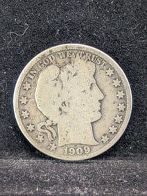 1909 Barber Half Dollar - 90% Silver