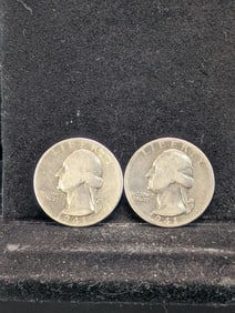 1941 P & 1941 D, 90% Silver, (WWII Era) Washington Quarters, 84 years Old!