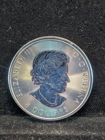 2017 Canada 8 Dollar Grizzly Bear 1.5 Troy Ounce .9999 Silver Coin Maple Leaf Privy