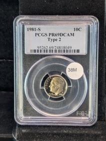 1981-S Type 2 Roosevelt Dime PCGS PR69 DCAM