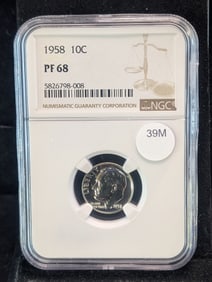 1958-P Roosevelt Dime NGC PF68