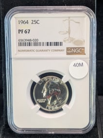 1964 Silver Washington Quarter NGC PF67