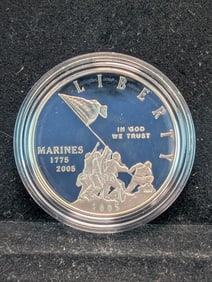 2005-P US Marines Proof Silver Dollar