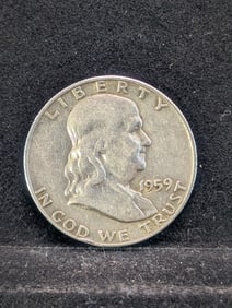 1959 D, 90% Silver-Franklin Half, 66 years old