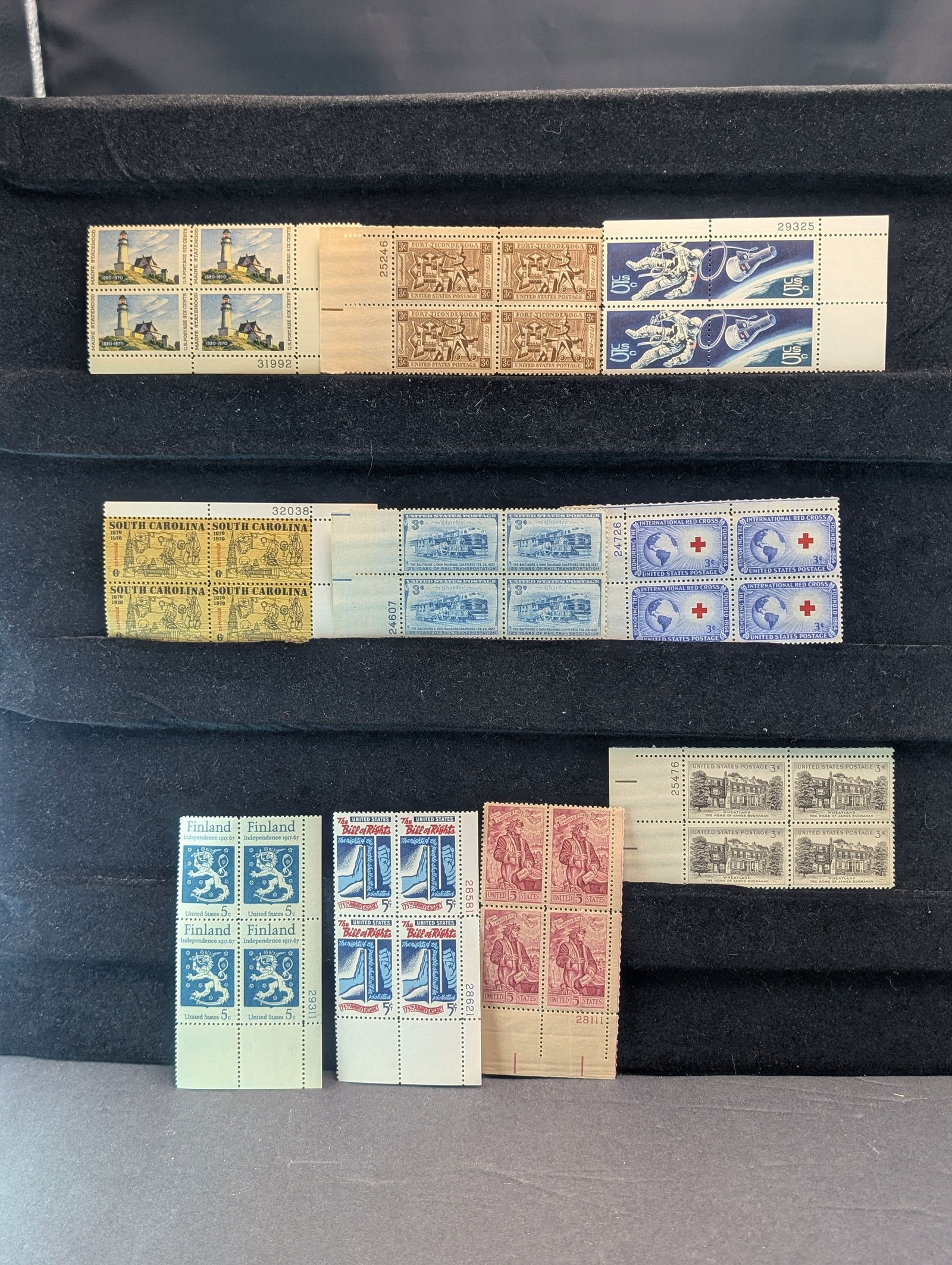 Lot of (10) Different US Postage Stamp Plate Blocks (1 of 7)