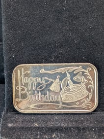 One Ounce .999 Fine Silver "Happy Birthday" Bar